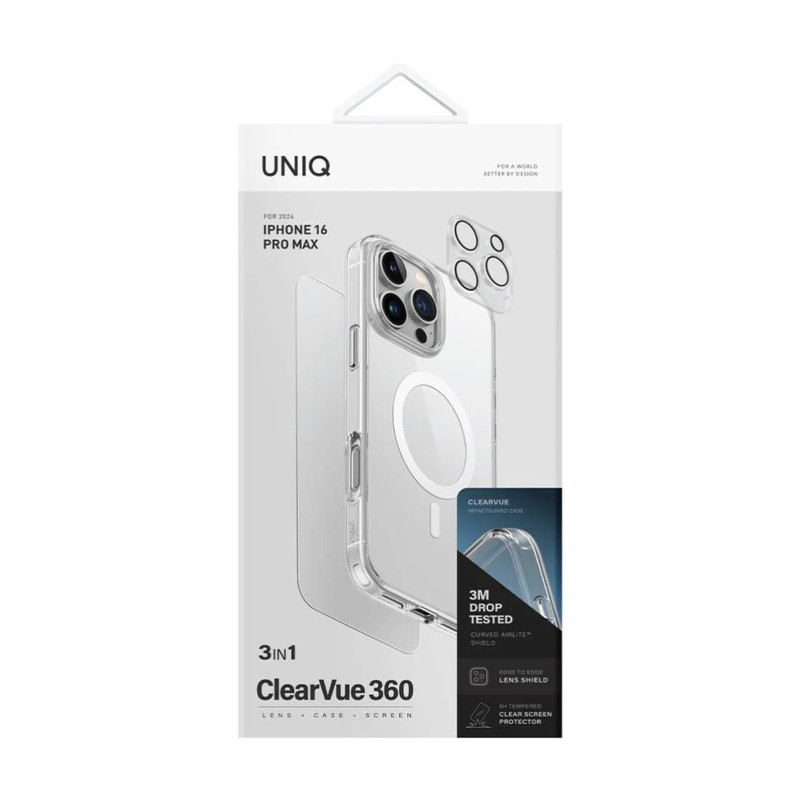 Uniq Clearvue 360 Iphone 16 Pro Max Cover Mobile Case With Magsafe  - Transparent - أكسسوار